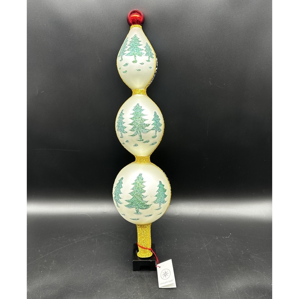 1995 CHRISTOPHER RADKO BLUE LUCY FINIAL 4 TIER‎ TREE TOPPER 95-309-0 17" SANTA